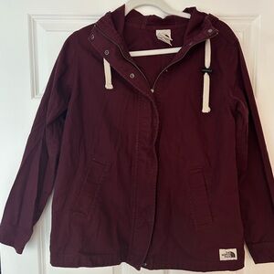The North Face Shipler Women’s Burgundy Cotton Zip Up Hooded Jacket, Size Small